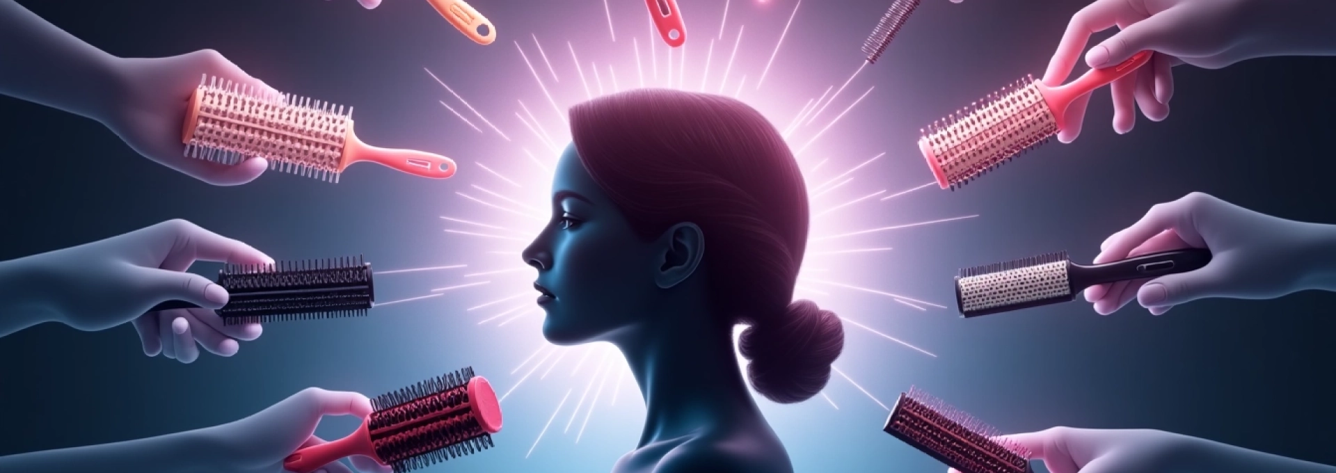 différentes brosses de coiffure